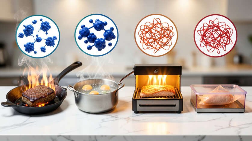 How Do Different Cooking Methods Change Protein Structure?