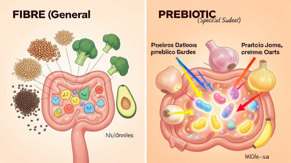 The Real Difference Between Fibre and Prebiotics